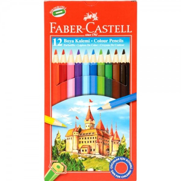 Faber Castell 12 Renk Kuru Boya Kalemi